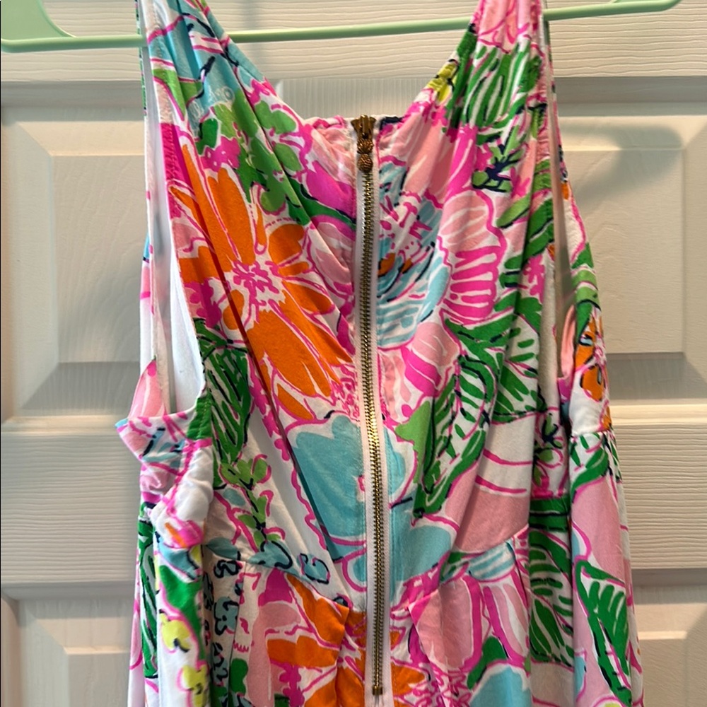Lilly Pulitzer Tropical Pink and Green baby doll style tank shirt - Picture 8 of 14